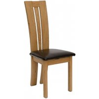 Product photograph of 2 X Valeria Oak And Dark Brown Leather Dining Chair from Choice Furniture Superstore