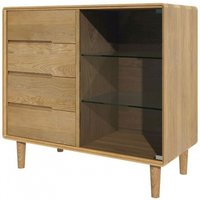 Product photograph of Homestyle Gb Scandic Oak Small Glazed Chest from Choice Furniture Superstore