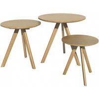 Product photograph of Homestyle Gb Scandic Oak Round Nest Of Tables from Choice Furniture Superstore