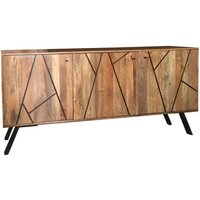 Product photograph of Chamba Mango Wood 160cm Large Sideboard With Geomatric Pattern from Choice Furniture Superstore