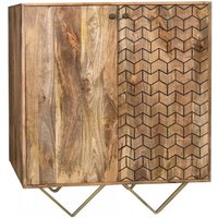 Product photograph of Dalhousie Mango Wood 90cm Small Sideboard With Geomatric Pattern from Choice Furniture Superstore