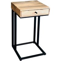 Product photograph of Hampi Mango Wood 1 Drawer Small C Shape Side Table from Choice Furniture Superstore