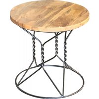 Product photograph of Hampi Mango Wood Round Accent Table from Choice Furniture Superstore