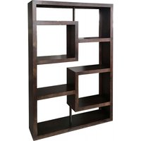Product photograph of Alwar Dark Wood Multi Shelf Geomatric Bookcase from Choice Furniture Superstore