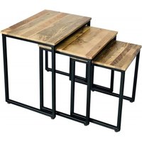 Product photograph of Hampi Mango Wood Nest Of 3 Tables from Choice Furniture Superstore
