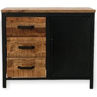 Product photograph of Jawhar Industrial Mango Wood 90cm Small Sideboard from Choice Furniture Superstore