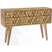 Product photograph of Siana Carved Mango Wood 115cm Small Sideboard from Choice Furniture Superstore