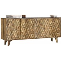 Product photograph of Siana Carved Mango Wood Medium Sideboard - 4 Doors from Choice Furniture Superstore