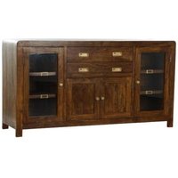 Product photograph of Jaisalmer Dark Acacia Wood 4 Door Medium Sideboard - 150cm from Choice Furniture Superstore