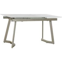 Product photograph of Glam White Glass 4-6 Seater Extending Dining Table from Choice Furniture Superstore