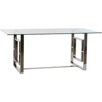 Product photograph of Modern Glass 6 Seater Dining Table With Chrome Base from Choice Furniture Superstore