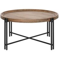 Product photograph of Wood And Metal Round Coffee Table from Choice Furniture Superstore