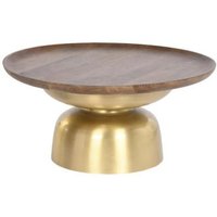 Product photograph of Modern Mango Wood Round Coffee Table With Gold Base from Choice Furniture Superstore