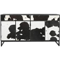 Product photograph of Cowhide Black And White Large Sideboard - 4 Doors from Choice Furniture Superstore