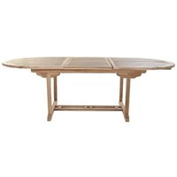 Product photograph of Teak Wood Oval 6-8 Seater Extending Outdoor Dining Table from Choice Furniture Superstore