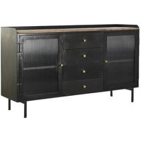 Product photograph of Black Metal Industrial Style Medium 2 Door Sideboard - 145cm from Choice Furniture Superstore