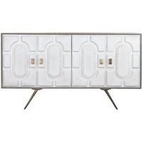 Product photograph of Orbit White Mango Wood Geometric Medium Sideboard - 4 Doors from Choice Furniture Superstore