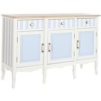Product photograph of Emily French Style White And Blue 140cm Medium 3 Door Sideboard from Choice Furniture Superstore