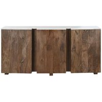 Product photograph of Mango Wood 3 Door Large Sideboard - White Marble Top from Choice Furniture Superstore
