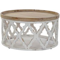 Product photograph of Rustic White Aged Round Coffee Table from Choice Furniture Superstore