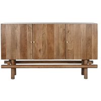 Product photograph of Kannur Mango Wood Ribed Large 3 Door Sideboard - 160cm from Choice Furniture Superstore