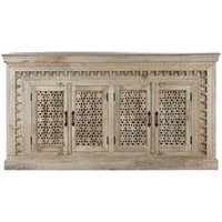 Product photograph of Natural Mango Wood 4 Door Extra Large Sideboard - 185cm from Choice Furniture Superstore