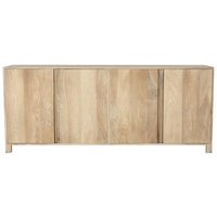 Product photograph of Natural Mango Wood 4 Door Extra Large Sideboard - 180cm from Choice Furniture Superstore