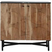 Product photograph of Modern Acacia Wood Small 2 Door Sideboard - Marble Top from Choice Furniture Superstore