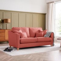 Product photograph of Linnet Coral Fabric 2 5 Seater Sofa from Choice Furniture Superstore