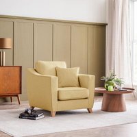 Product photograph of Linnet Corn Fabric Armchair from Choice Furniture Superstore
