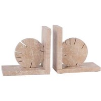 Product photograph of Libra Catania Travertine Bookends from Choice Furniture Superstore