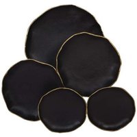 Product photograph of Libra Arlow 5 Disc Black Metal Wall Art from Choice Furniture Superstore