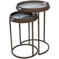 Product photograph of Libra Blurred Seascape Set Of 2 Side Tray Tables from Choice Furniture Superstore