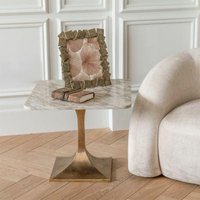 Product photograph of Libra Morchino Marble Side Table - 55cm from Choice Furniture Superstore