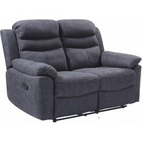 Product photograph of Hooven Charcoal Fabric 2 Seater Recliner from Choice Furniture Superstore