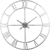 Product photograph of Large Silver Foil Skeleton Wall Clock - 102cm X 102cm from Choice Furniture Superstore