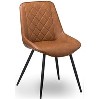 Hill Interiors Oslo Brown Faux Leather Dining Chair (Sold in Pairs)