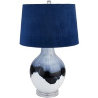 Product photograph of Ice Shadows Table Lamp With Navy Blue Lampshade from Choice Furniture Superstore
