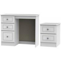 Product photograph of Pembroke White 2 Piece Bedroom Set With 2 Drawer Bedside from Choice Furniture Superstore