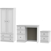 Product photograph of Pembroke White 3 Piece Bedroom Set With 2 Drawer Wardrobe from Choice Furniture Superstore
