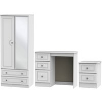 Product photograph of Pembroke White 3 Piece Bedroom Set With Combi Wardrobe from Choice Furniture Superstore