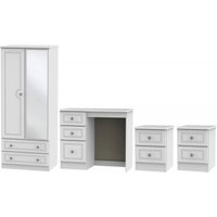 Product photograph of Pembroke White 4 Piece Bedroom Set With Combi Wardrobe from Choice Furniture Superstore