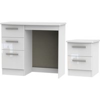 Product photograph of Knightsbridge White 2 Piece Bedroom Set With 2 Drawer Bedside from Choice Furniture Superstore