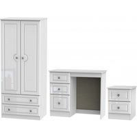 Product photograph of Pembroke White Gloss 3 Piece Bedroom Set With 2 Drawer Wardrobe from Choice Furniture Superstore