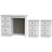 Product photograph of Pembroke White Gloss 3 Piece Bedroom Set With 3 Drawer Beside from Choice Furniture Superstore