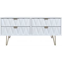 Product photograph of Diamond White Bed Box With Gold Hairpin Legs from Choice Furniture Superstore