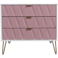 Product photograph of Diamond 3 Drawer Chest With Hairpin Legs from Choice Furniture Superstore