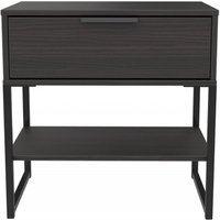 Product photograph of Diego Black 1 Drawer Bedside Table from Choice Furniture Superstore