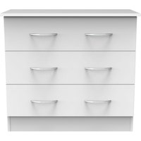 Product photograph of Avon White 3 Drawer Small Chest from Choice Furniture Superstore