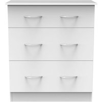 Product photograph of Avon White 3 Drawer Deep Chest from Choice Furniture Superstore